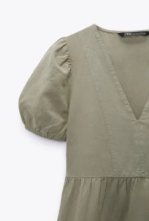 Zara Linen Blend Tiered Dress thumbnail 4