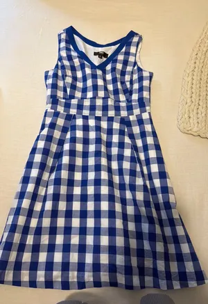 Blue and white gingham dress Size PS thumbnail 1