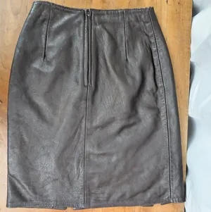 Vintage Firenze Brown Leather Skirt thumbnail 1