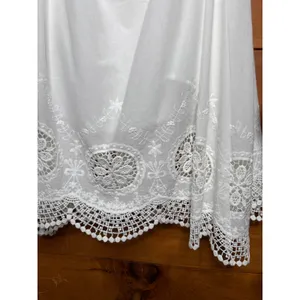 NWT Lulus Sweet Sunlover White Embroidered Off-the-Shoulder Midi Dress Summer M thumbnail 4