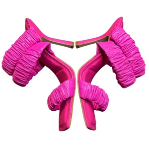 Gianni Bini Shoes‎ Womens Size 8.5 Pink Vanya Ruched Strappy Square Toe Sandals thumbnail 7