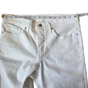Levis 311 Shaping Skinny Capri Jeans White Stretch Cropped Denim‎ Pants Size 30 thumbnail 6