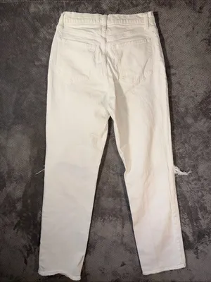 Abercrombie & Fitch The 90s Straight Ultra High Rise White Distressed Jean 29/8L thumbnail 8