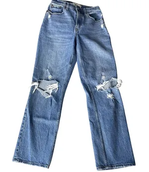 Abercrombie Fitch 90s Straight Ultra High Rise Jeans Distressed‎ Size 26 thumbnail 1