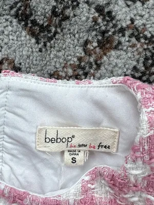 Bebop Tweed Mini Dress Pink White Small thumbnail 3