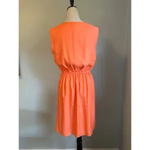 Bar III Peach Orange Sleeveless Zip Front mini Dress L y2k resort dainty resort cute thumbnail 4