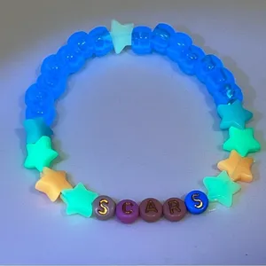 Kandi Swiftie glow in the dark festival concert bracelet SCARS, one of a kind thumbnail 1