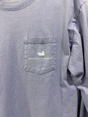 Southern Marsh Oversized Fishing Logo Long Sleeve Pocket Tee Purple thumbnail 3