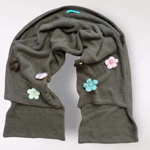Sooki Des L.A. Vintage Y2K‎ Brown Floral Knit Shrug Scarf Cottage Boho Size M thumbnail 1