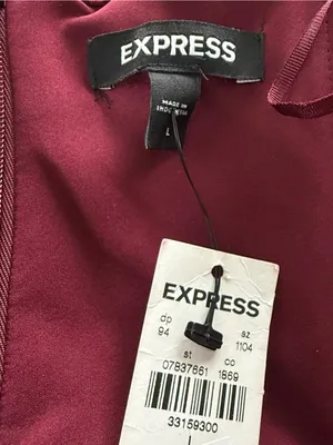 NWT Express Velvet Strapless Sweetheart Neckline Dress in Deep Burgundy Size L thumbnail 6