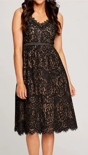 Altar’d State Black Lace A Line Dress with Adjustable Spaghetti Straps - size M thumbnail 1