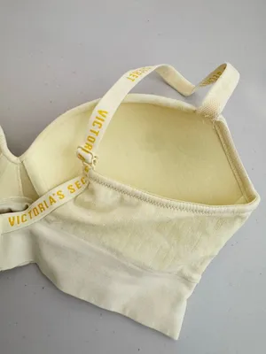 Victoria’s Secret Perfect Comfort Bralette Large Yellow Padded Logo Longline thumbnail 7