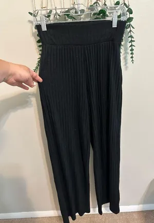 Abercrombie & Fitch Wide Leg Ribbed Sweatpants thumbnail 3