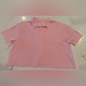FABLETICS Boxy Short-Sleeve Polo Orchid‎ Pink Large NWOT thumbnail 6