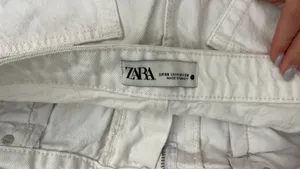 ZARA White Denim Shorts thumbnail 2