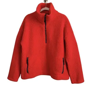 J.Crew Polartec Red Half Zip Sherpa Fleece Pullover Jacket Cozy Gorpcore XL thumbnail 1