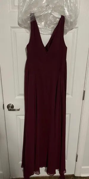 David's Bridal Wine Bridesmaid Dress thumbnail 5