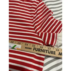 J. Crew Small Dress Womens 100% Cotton‎ Striped Red White Lace Short Sleeve thumbnail 3