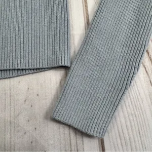 Brandy Melville Pale Blue Sweater Cropped V Neck Button Front Cottagecore Small thumbnail 7