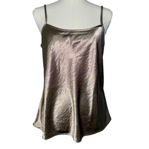 NEW Halara Silver Metallic Satin Adjustable Straps Cami Tank Top Womens Size M thumbnail 2