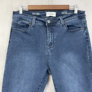 Lola Jeans Kate MB High Rise Straight Womens 10 4-Way Stretch‎ Clean Girl Go See thumbnail 3