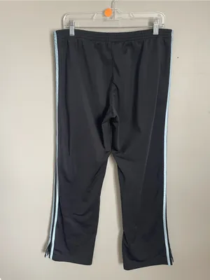 ADIDAS Black Track Pants with Light Blue Stripes Sz S thumbnail 7