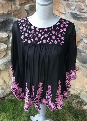 INC Embroidered Top thumbnail 1