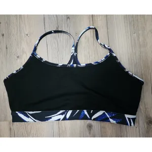 Fabletics Sports Bra Medium Impact Racerback Blue White Print‎ Size Large/XLarge thumbnail 4