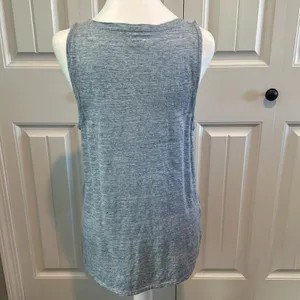 Ann Taylor‎ Large Heathered Light Blue Linen Sleeveless Tank Top thumbnail 8