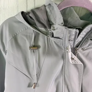 NWT WEATHERPROOF Women's Hooded Rain Coat Anorak-Style Jacket in Grey, 2X thumbnail 6