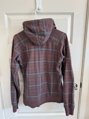 Helly Hansen Plaid Brown And Blue Zip-up Jacket thumbnail 4