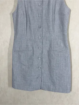NWT Abercrombie & Fitch Women’s Mara High-Neck Vest Mini Dress Heather Grey S thumbnail 4