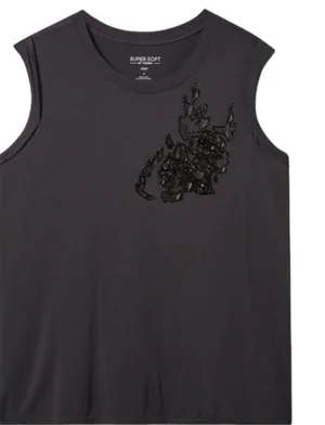 Torrid Rose Flames Classic Fit Super Soft Crew Neck Muscle Tank Size 2 thumbnail 1
