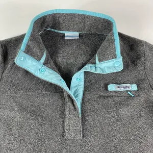 Columbia‎ 1/4 Snap Jacket Womens Small Gray T-Snap Fleece Long Sleeve Ladies thumbnail 2
