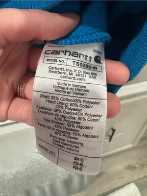 Carhartt Bright Blue Crewneck Hoodie with White Logo thumbnail 4