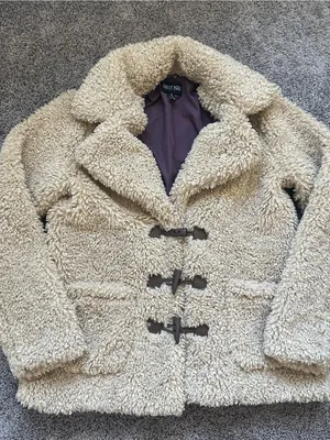 Dolls Kill Cream Teddy Toggle Coat thumbnail 1