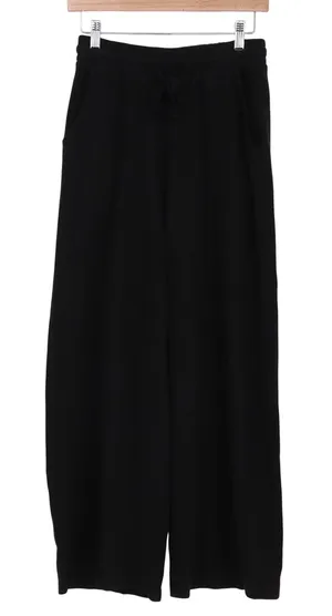 Colsie Lounge Pants Women M Wide Leg Black Fleece Drawstring Pockets Excellent thumbnail 1