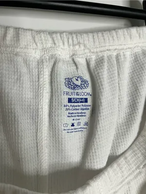 Fruit of the Loom Long John White Cozy Waffle Knit Winter Thermal Pants Sz Small thumbnail 9