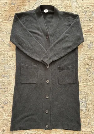 Cabi Sweater Womens Small Black Midi Longline Cardigan‎ Travel Preppy Academia thumbnail 1