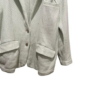 Free People Woven Textured Button Front Jacket Light Green Womens Size Medium thumbnail 4