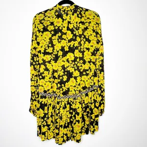 Free People Love Letter Tunic Mini Dress Women's Long Sleeve Yellow Size M thumbnail 3