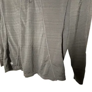 ATHLETA L Black Long Sleeve 1/4 Zip Up Shirt Tee T-shirt Activewear Top Wicking thumbnail 5