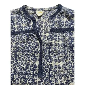 Anthropologie top by Maeve blue & white boho style sz 2 thumbnail 3