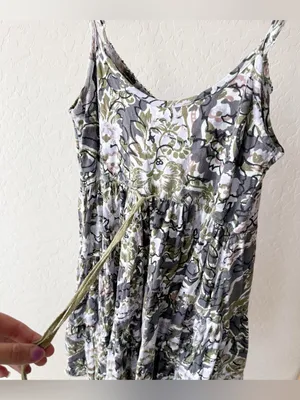 Free People Western Royalty Beaded Strappy 100% Cotton Paisley Short Sundress thumbnail 6