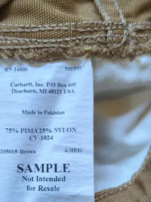 Carhartt SALES SAMPLE Womens Sz 4 Brown Canvas Carpenter Work Pants Pima Nylon thumbnail 10