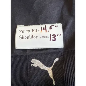 Puma‎ Womens Black Racerback Sports Bra Adjustable Straps Silver Logo Activewear thumbnail 4