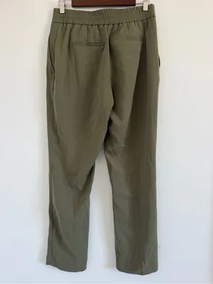 Quince Stretch Crepe Ankle Pants Size 8 Olive Green Pull On Work Pants thumbnail 3