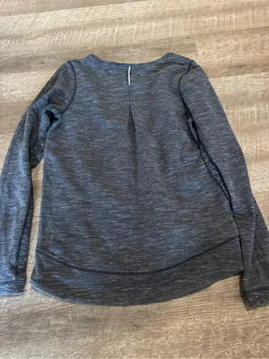 Lululemon Heathered Dark Gray Exhalation II Pullover Crewneck Sweatshirt thumbnail 4