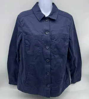Banana Republic Factory Dark Blue Button Front Utility Shacket Jacket-Size XS thumbnail 1