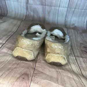 UGG slippers shoes Womens 8 beige Ansley chestnut moccasin house shoe comfort thumbnail 7